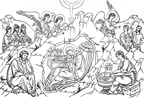 Nativity Of Christ Coloring Page